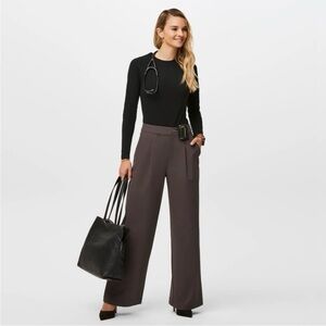 Figs Pro Brown/Purple Wide Leg Scrubs Pants Size Small Medical Work Doctor Nurse